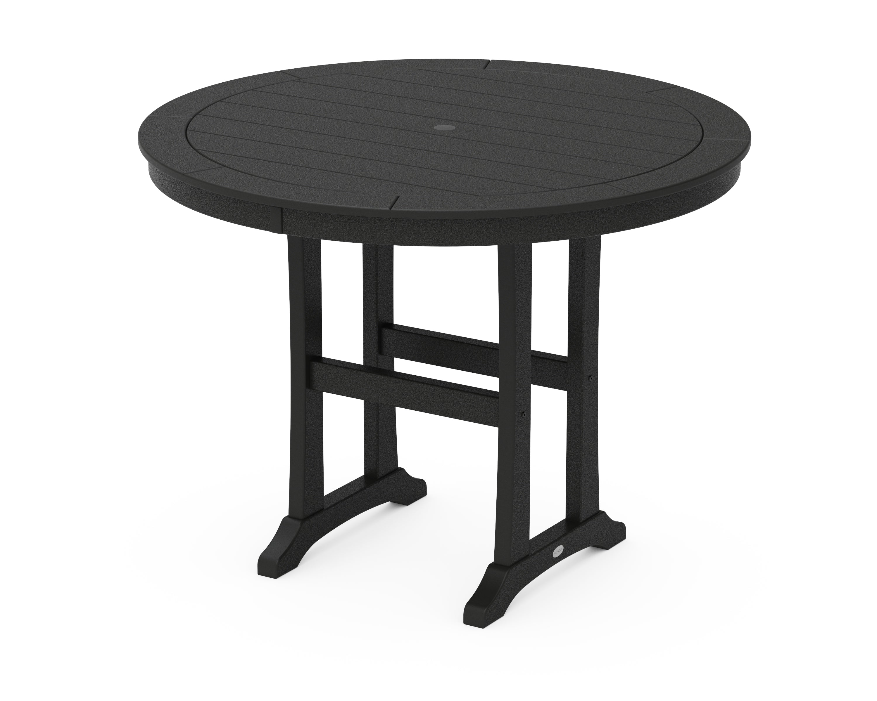 POLYWOOD® Nautical Trestle 48" Round Counter Table in Black