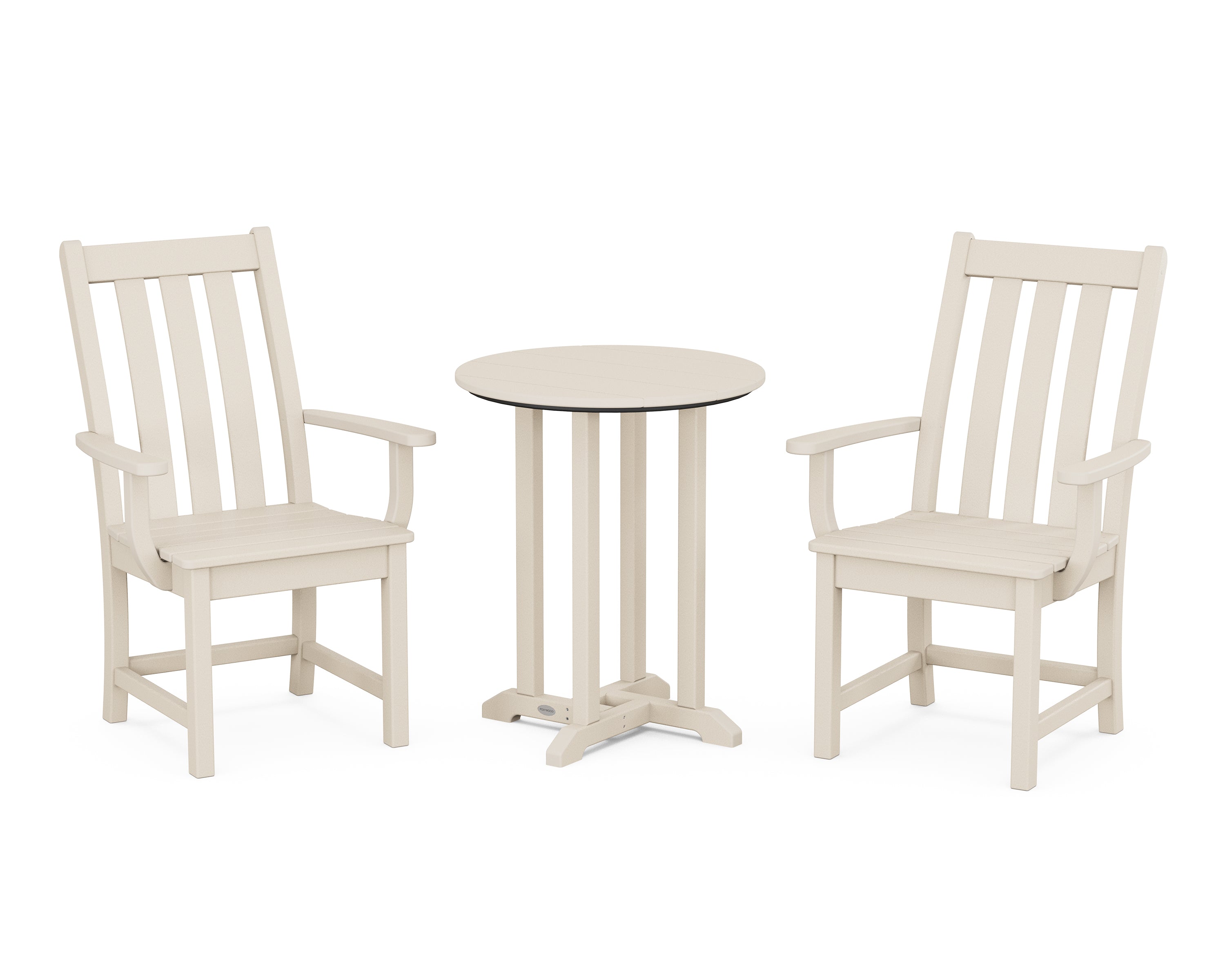 POLYWOOD® Vineyard 3-Piece Round Bistro Dining Set in Sand