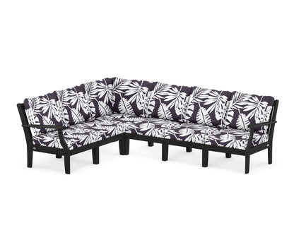 POLYWOOD® Braxton Modular 6-Piece Deep Seating Set in Black / Leaf Navy