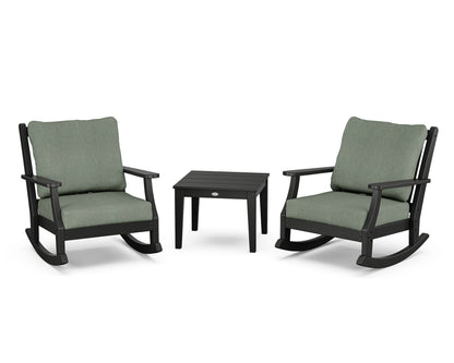 Country Living Wovendale 3-Piece Deep Seating Rocker Set in Black / Cast Sage