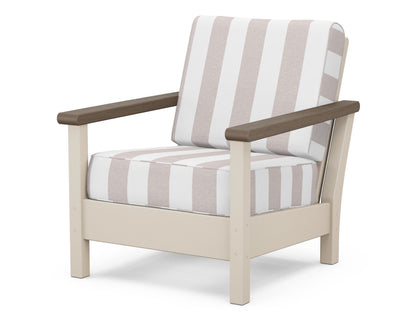 POLYWOOD® Harbour Deep Seating Chair in Sand / Kona / Cabana Stripe Dune Burlap