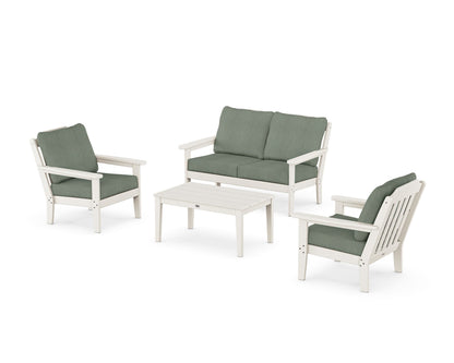 Country Living Cottage 4-Piece Deep Seating Set with Loveseat in Sand / Cast Sage