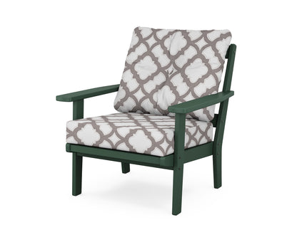 POLYWOOD® Prairie Deep Seating Chair in Green / Trellis Grey Mist