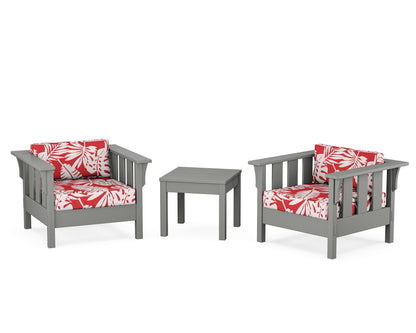 Martha Stewart by POLYWOOD® Acadia 3-Piece Deep Seating Set in Slate Grey / Leaf Crimson