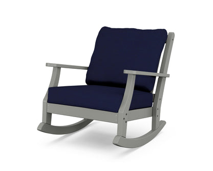 Country Living Wovendale Deep Seating Rocking Chair in Slate Grey / Navy
