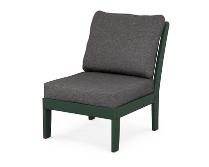 POLYWOOD® Braxton Modular Armless Chair in Green / Ash Charcoal