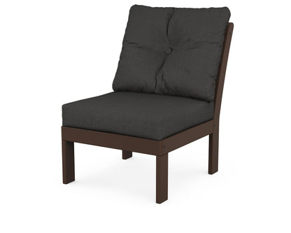 POLYWOOD® Vineyard Modular Armless Chair in Mahogany / Spectrum Carbon