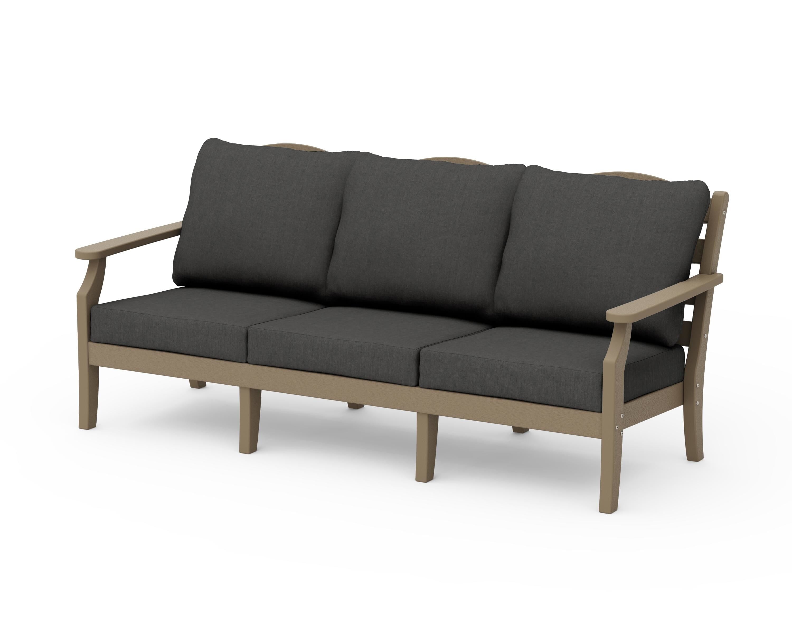 Draper James™ by  POLYWOOD® Savannah Deep Seating Sofa in Vintage Sahara / Spectrum Carbon