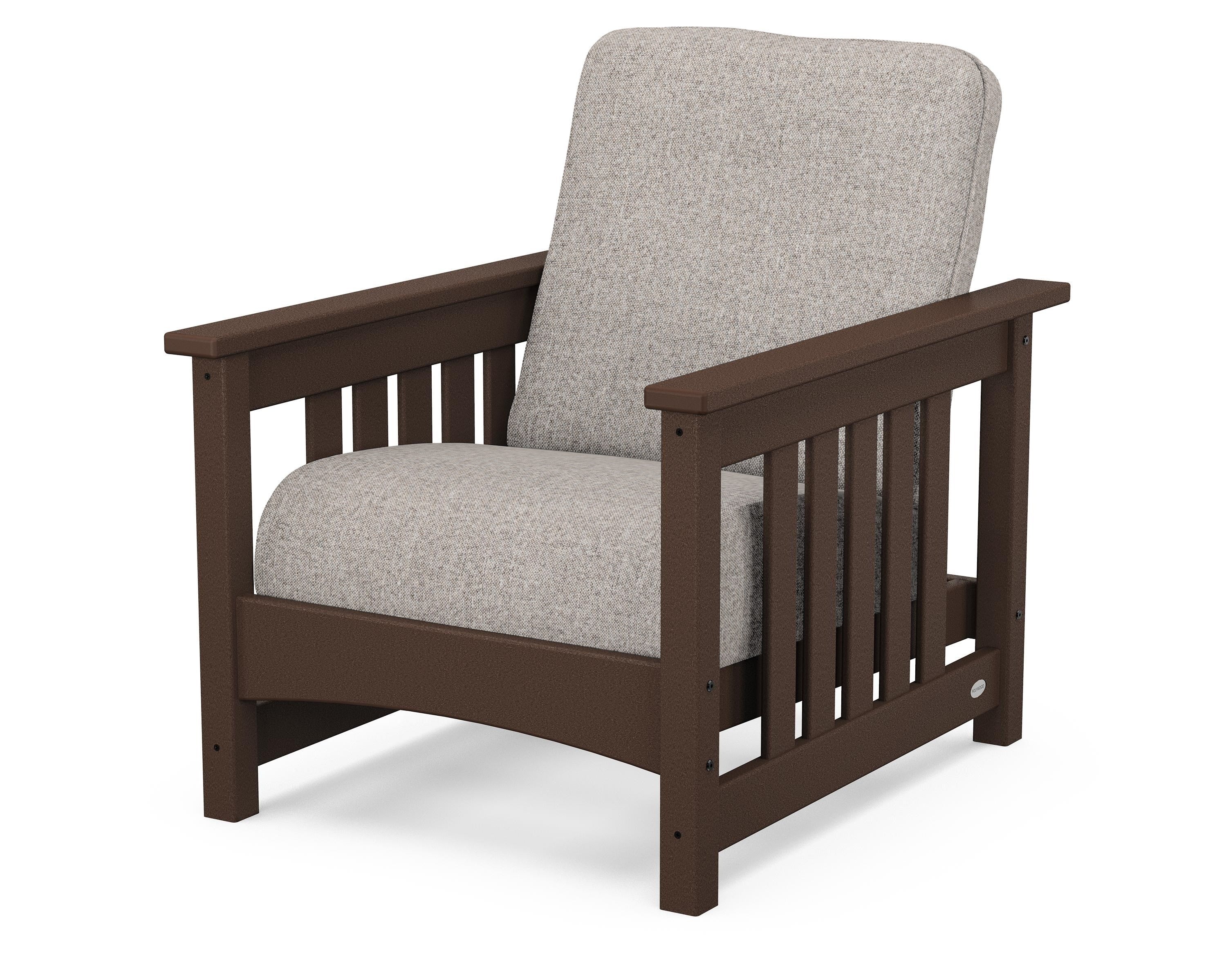 POLYWOOD® Club Mission Chair in Mahogany / Weathered Tweed