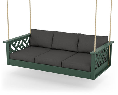 POLYWOOD® Chippendale Daybed Swing in Green / Spectrum Carbon