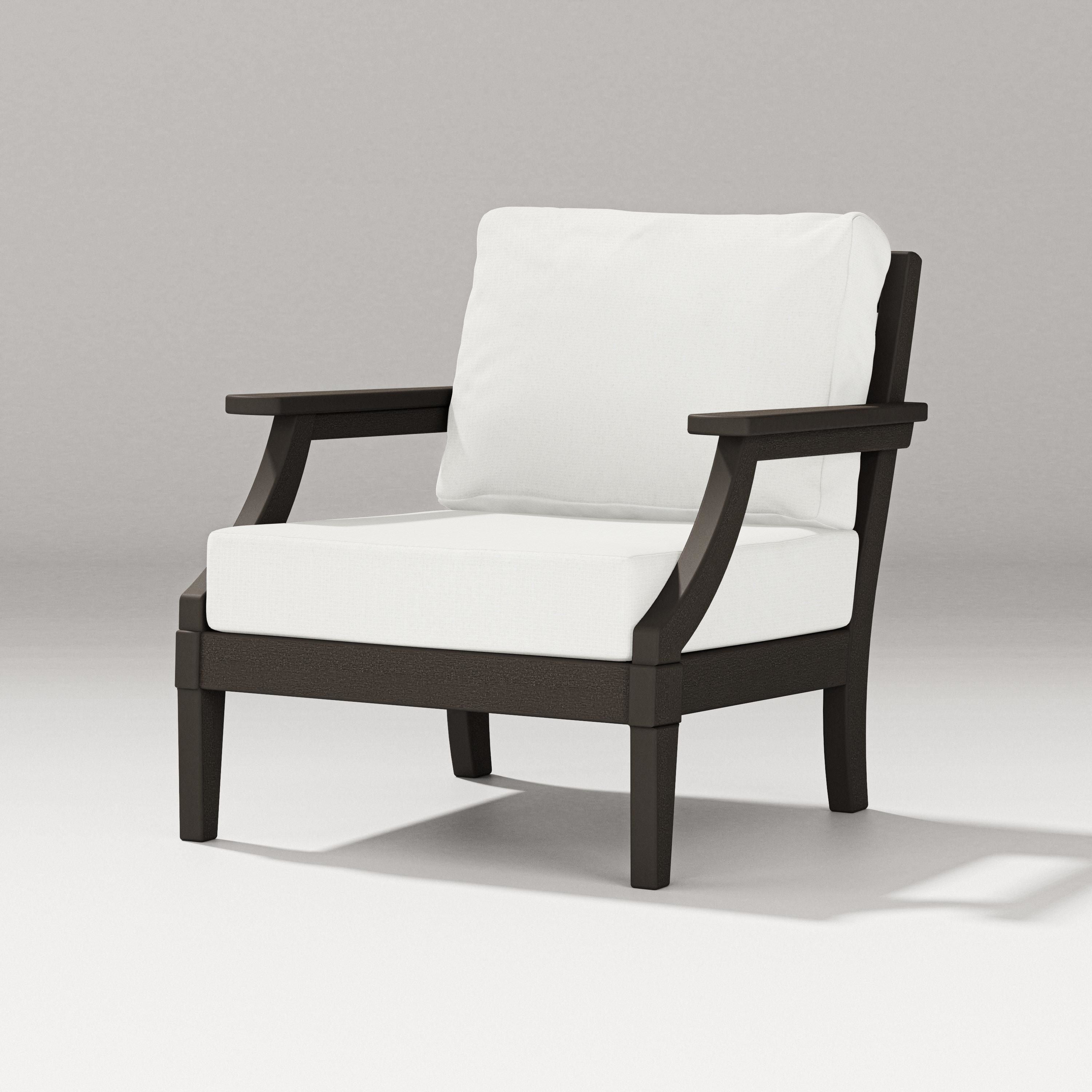 PW Designer Series Estate Lounge Chair in Vintage Coffee / Natural Linen