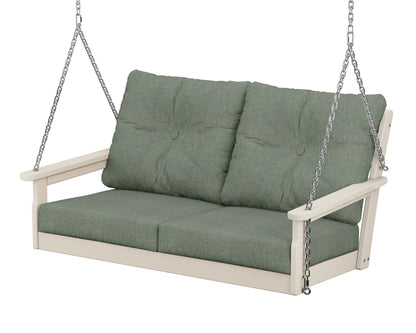 POLYWOOD® Vineyard Deep Seating Swing in Sand / Cast Sage
