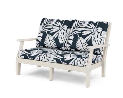 Country Living Wovendale Deep Seating Loveseat in Sand / Leaf Marine Indigo