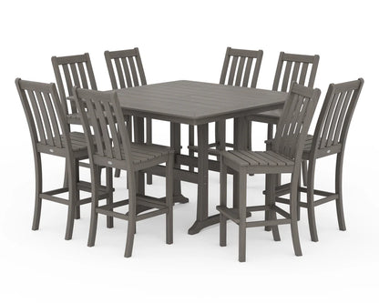 Vineyard 9-Piece Nautical Trestle Bar Set