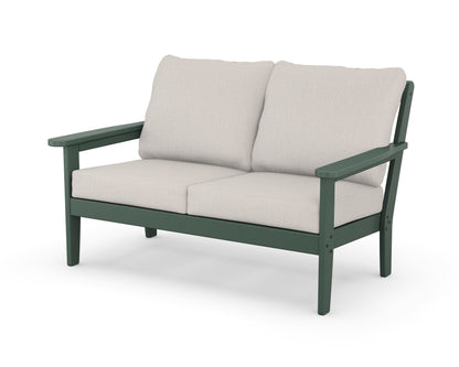 Country Living Cottage Deep Seating Loveseat in Green / Cast Ash
