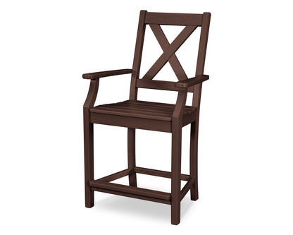 POLYWOOD® Braxton Counter Arm Chair in Mahogany