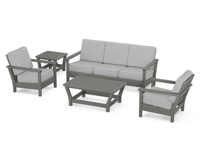 POLYWOOD® Harbour 5-Piece Deep Seating Set in Slate Grey / Granite