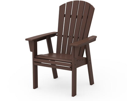 POLYWOOD® Nautical Curveback Adirondack Dining Chair in Mahogany