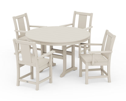 POLYWOOD® Prairie 5-Piece Round Farmhouse Dining Set in Sand