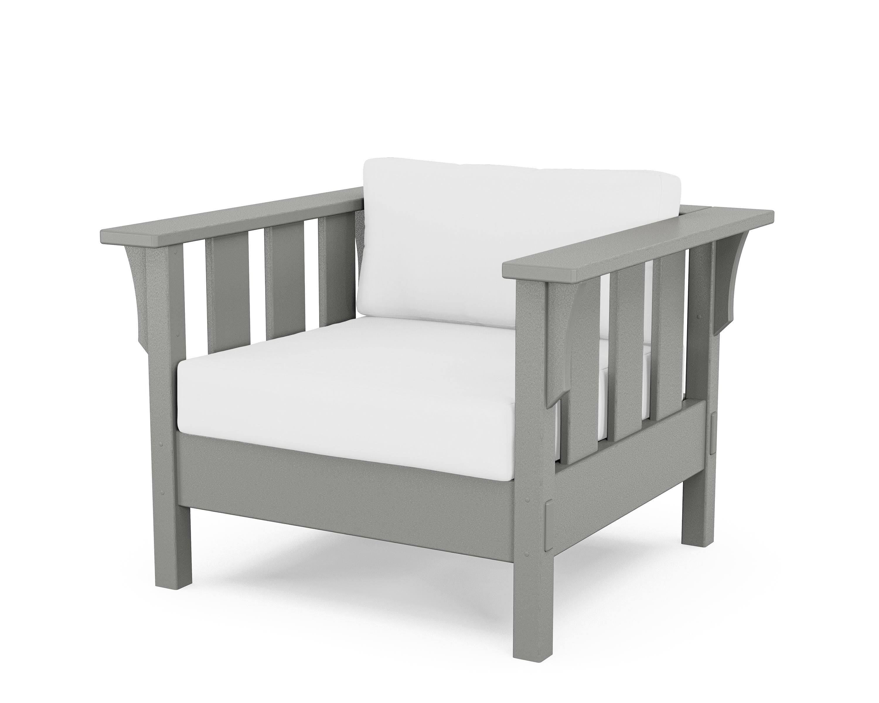 Martha Stewart by POLYWOOD® Acadia Deep Seating Chair in Slate Grey / Natural