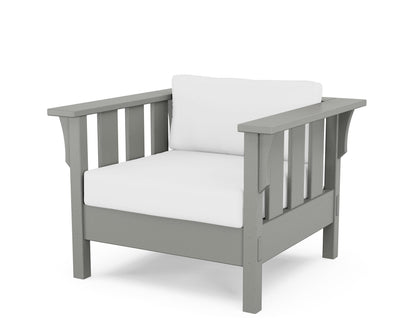 Martha Stewart by POLYWOOD® Acadia Deep Seating Chair in Slate Grey / Natural