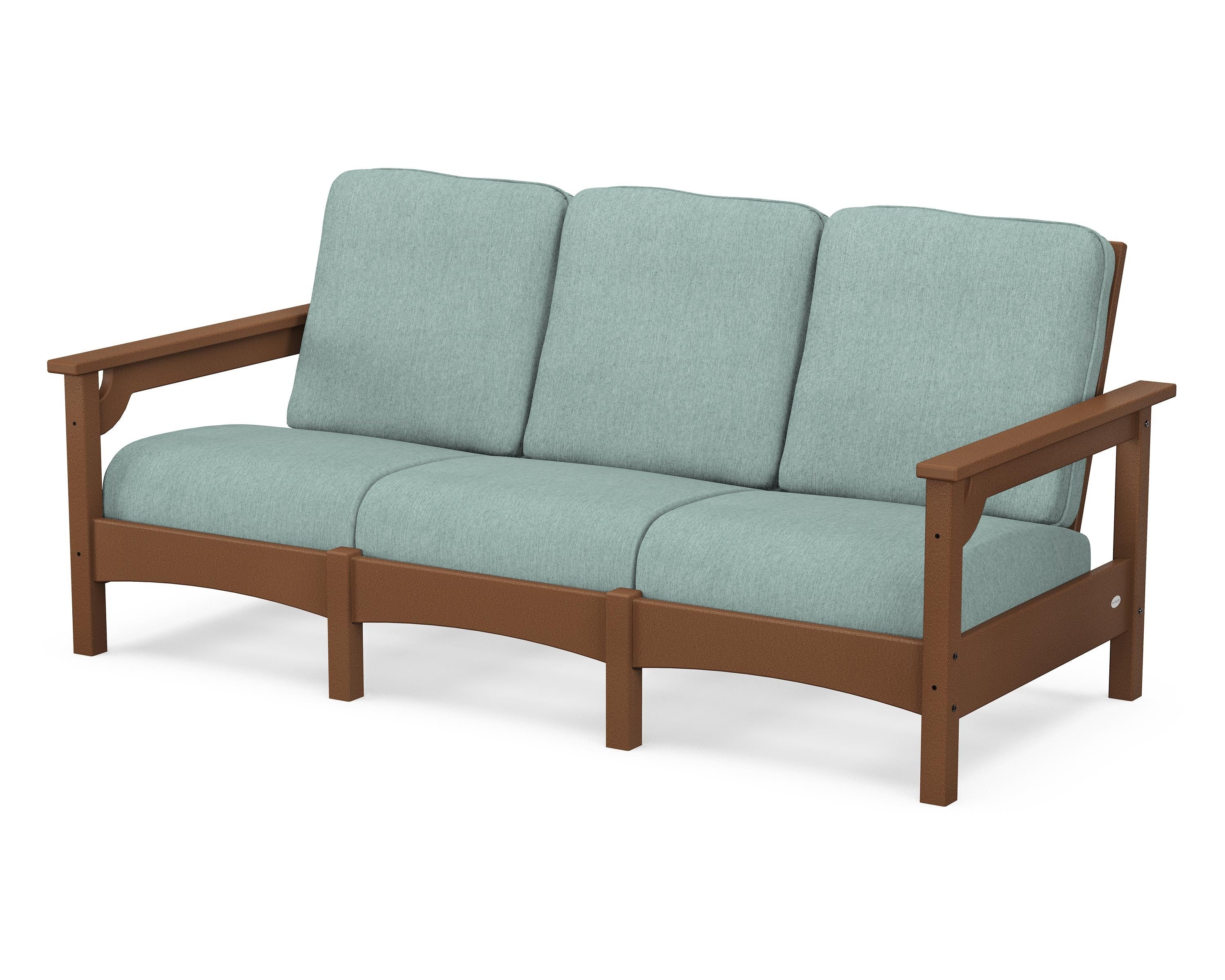 POLYWOOD® Club Sofa in Teak / Glacier Spa