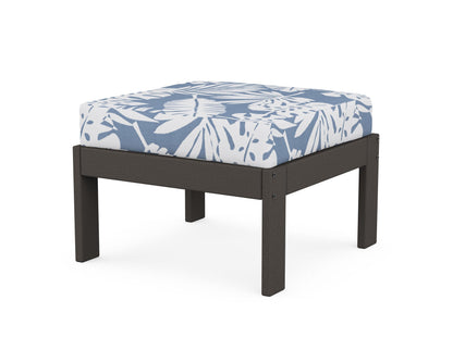 POLYWOOD® Vineyard Modular Ottoman in Vintage Coffee / Leaf Sky Blue