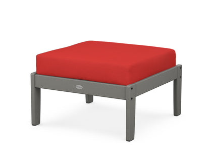 POLYWOOD® Braxton Deep Seating Ottoman in Slate Grey / Crimson Linen