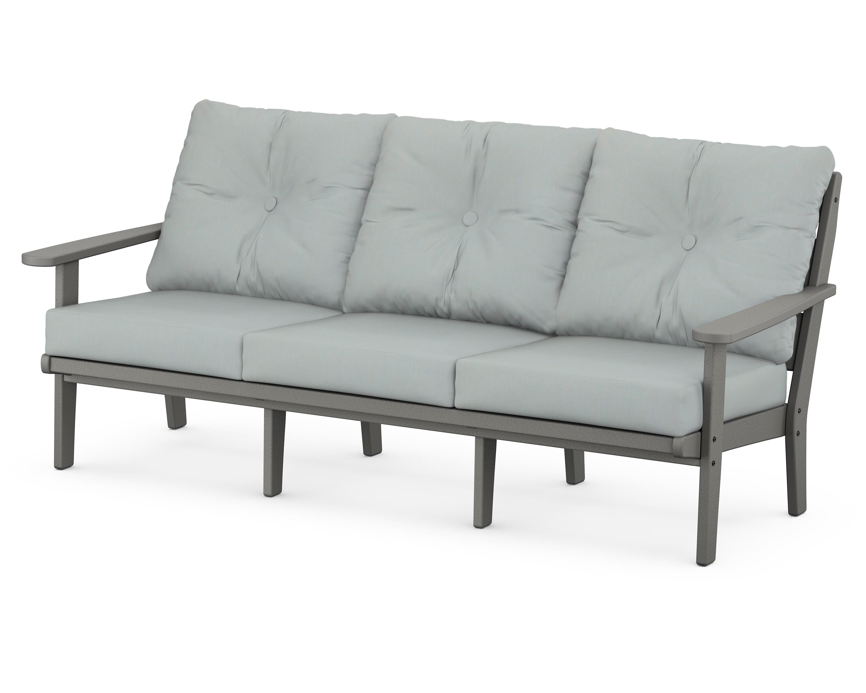POLYWOOD® Lakeside Deep Seating Sofa in Slate Grey / Spa