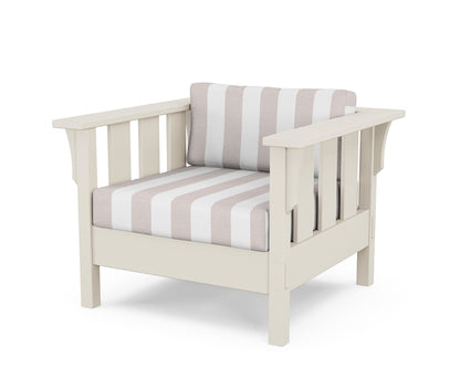 Martha Stewart by POLYWOOD® Acadia Deep Seating Chair in Sand / Cabana Stripe Dune Burlap