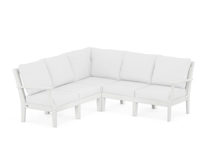 POLYWOOD® Braxton Modular 5-Piece Deep Seating Set in White / Natural