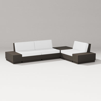 PW Designer Series Elevate 6-Piece Corner Sectional in Vintage Coffee / Natural