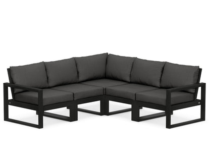 POLYWOOD® EDGE 5-Piece Modular Deep Seating Set in Black / Spectrum Carbon