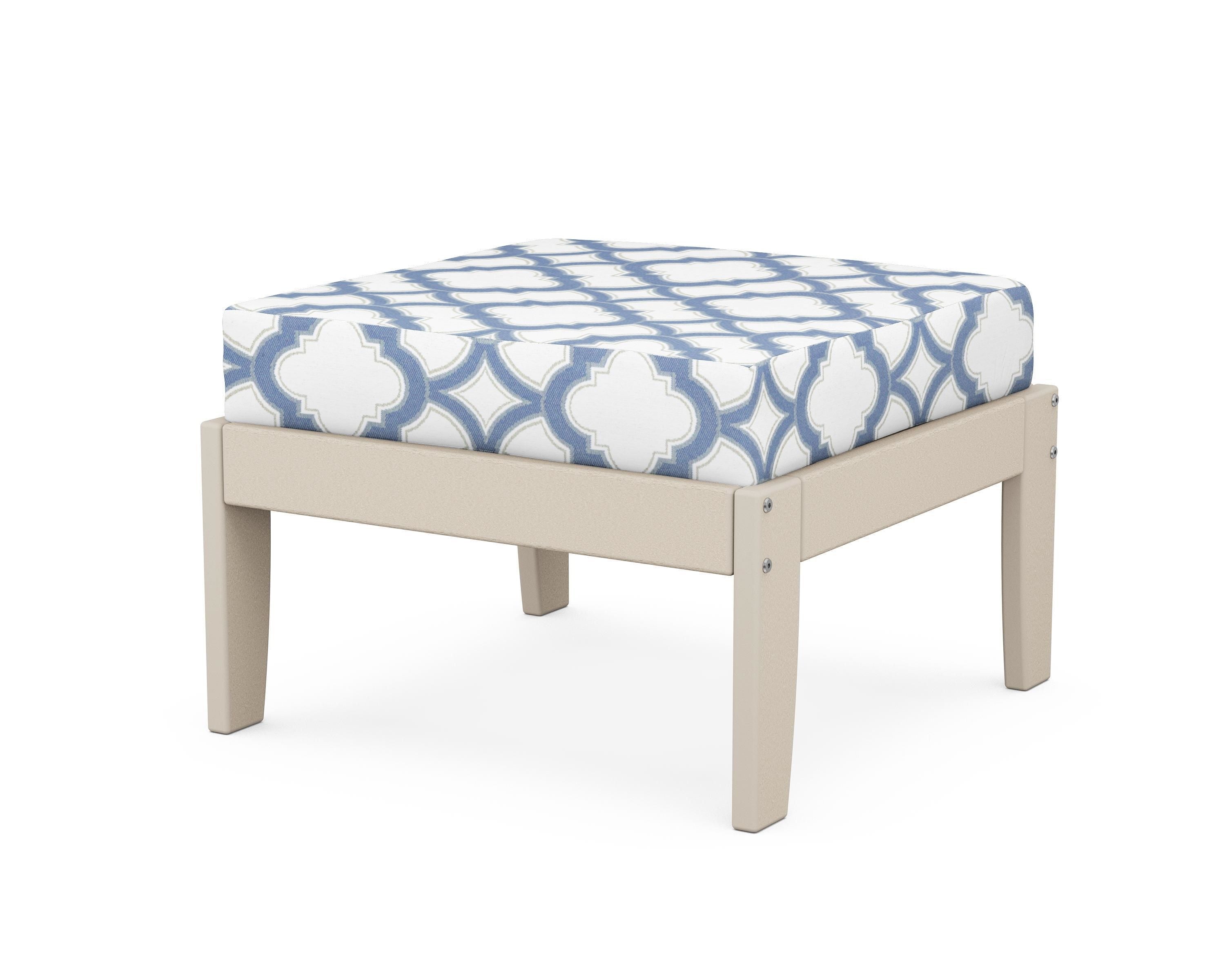 Unbranded Modular Ottoman - Classic in Sand / Trellis Sky Blue