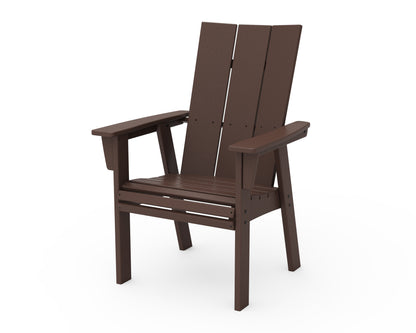 POLYWOOD® Modern Curveback Adirondack Dining Chair in Mahogany