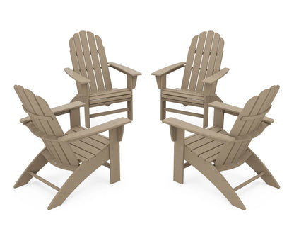 4-Piece Vineyard Curveback Adirondack Chair Conversation Set