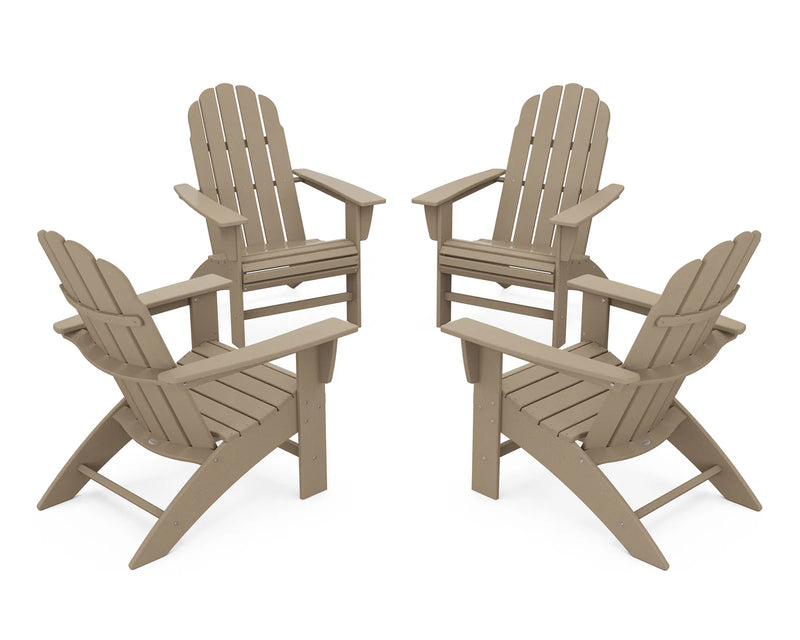 4-Piece Vineyard Curveback Adirondack Chair Conversation Set
