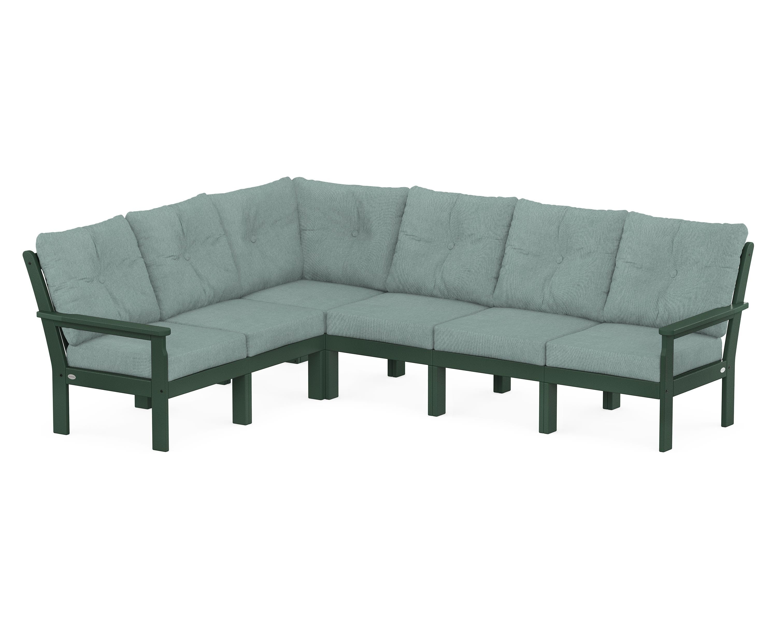 POLYWOOD® Vineyard 6-Piece Sectional in Green / Glacier Spa