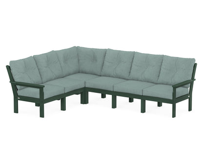 POLYWOOD® Vineyard 6-Piece Sectional in Green / Glacier Spa