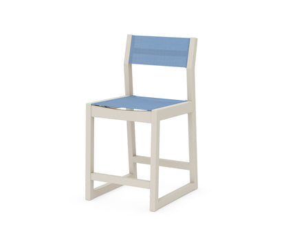 POLYWOOD® EDGE Sling Counter Side Chair in Sand / Poolside Sling