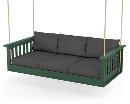 POLYWOOD® Vineyard Daybed Swing in Green / Spectrum Carbon