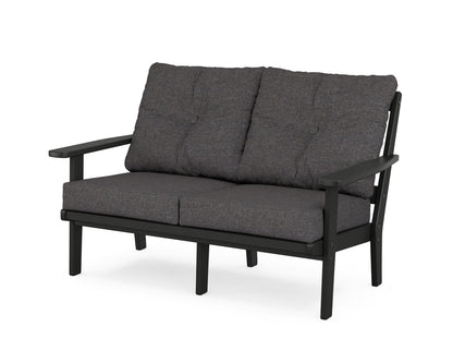 POLYWOOD® Prairie Deep Seating Loveseat in Black / Ash Charcoal
