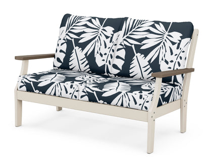 POLYWOOD® Braxton Deep Seating Loveseat in Sand / Kona / Leaf Marine Indigo