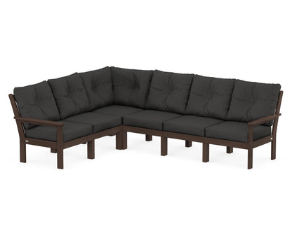 POLYWOOD® Vineyard 6-Piece Sectional in Mahogany / Spectrum Carbon