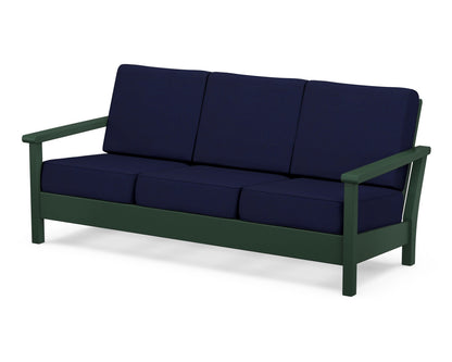 POLYWOOD® Harbour Deep Seating Sofa in Green / Navy