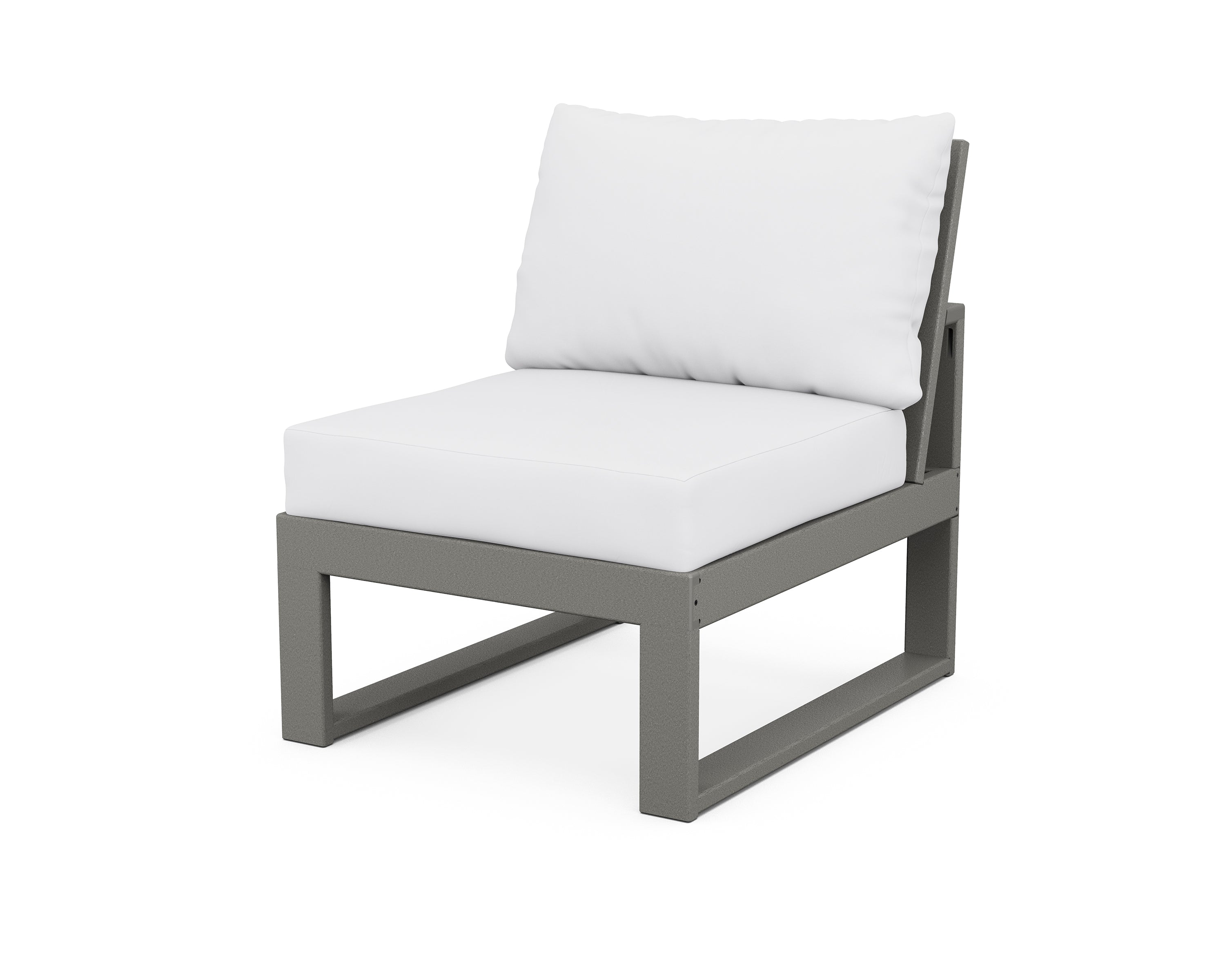 Unbranded Modular Armless Chair in Slate Grey / Natural