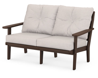 POLYWOOD® Lakeside Deep Seating Loveseat in Mahogany / Dune Burlap