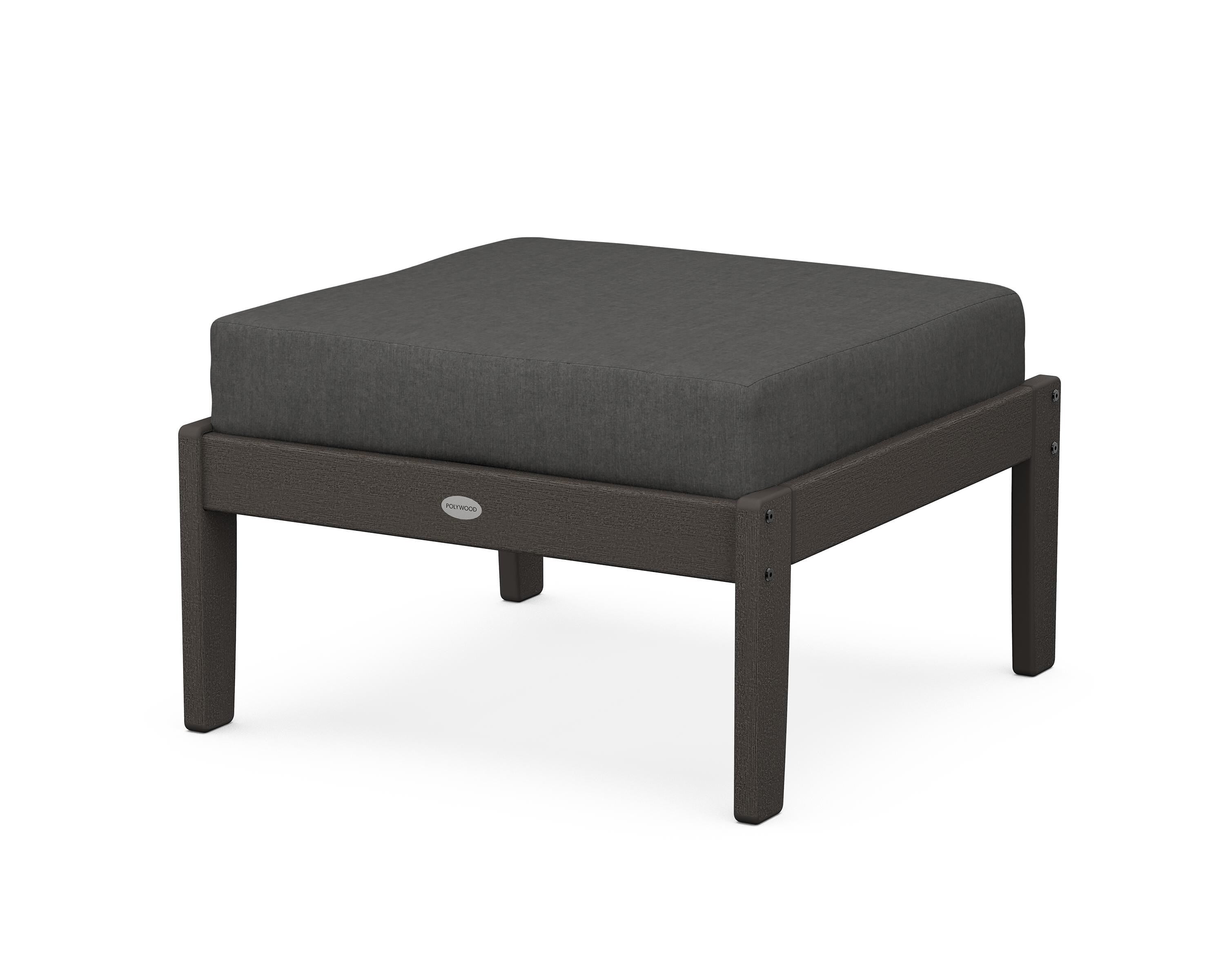 POLYWOOD® Braxton Deep Seating Ottoman in Vintage Coffee / Spectrum Carbon