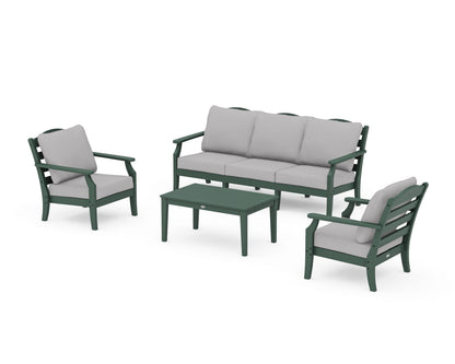 Draper James™ by  POLYWOOD® Savannah 4-Piece Deep Seating Set with Sofa in Green / Granite