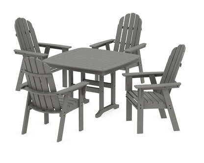 POLYWOOD® Vineyard Curveback Adirondack 5-Piece Dining Set in Slate Grey